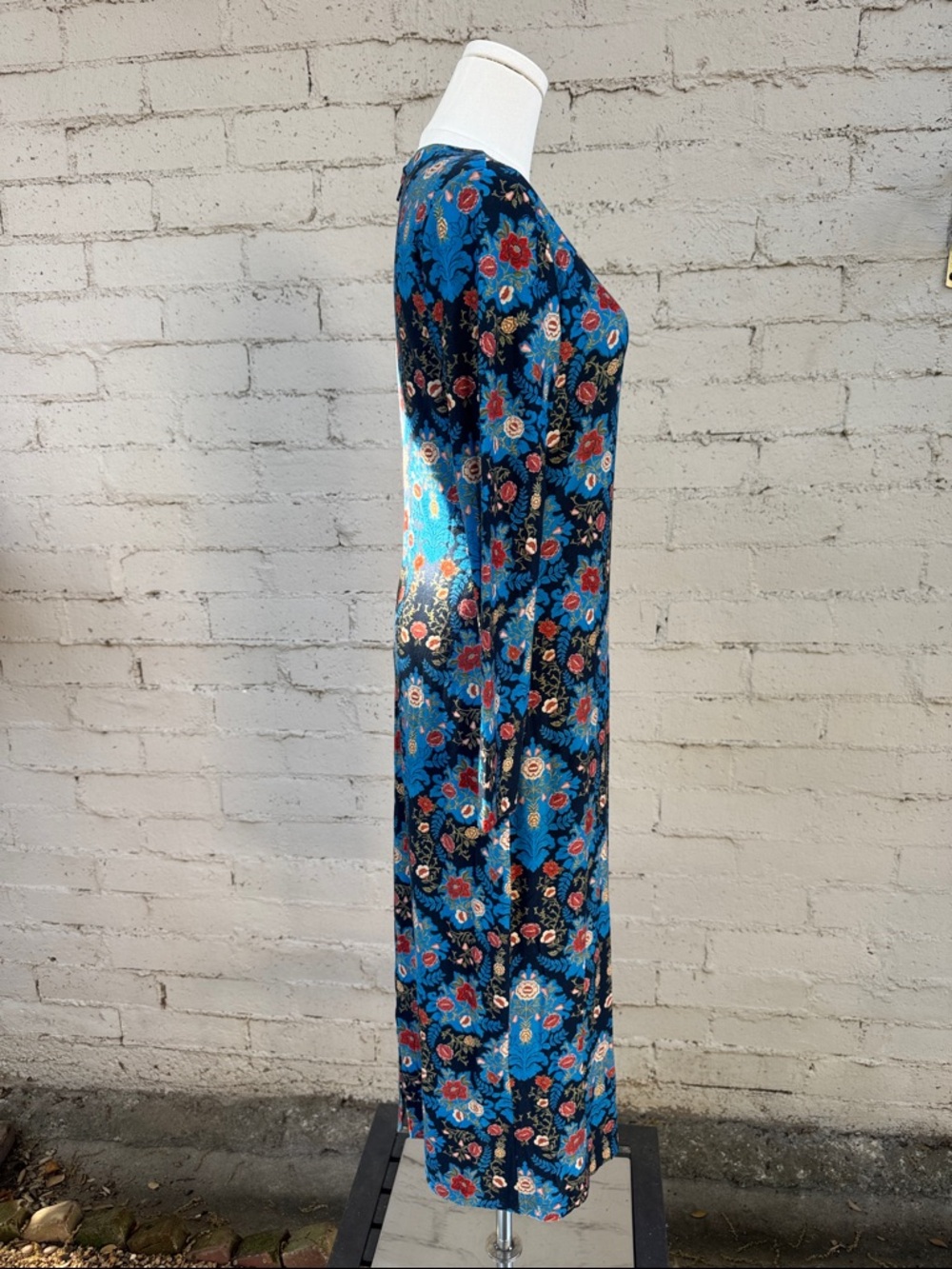 FARM Rio Arabesque Floral Blue Jersey Midi Dress Size M - Picture 8 of 15